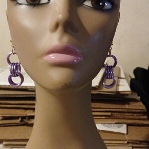 Purple Hoop Earrings
